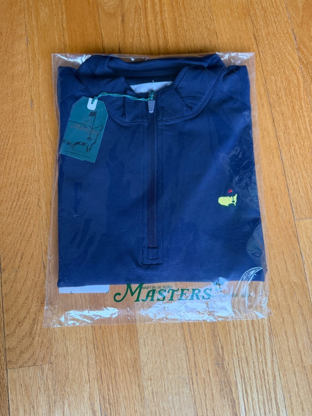 2026 Masters Tech M Navy Blue Solid Quarter 1/4 Zip Golf Pullover Augusta SEALED